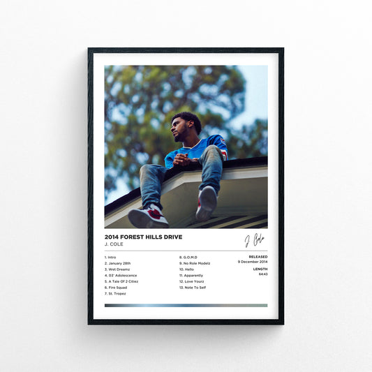 J Cole - 2014 Forest Hills Drive Framed Poster Print | Polaroid Style | Album Cover Artwork