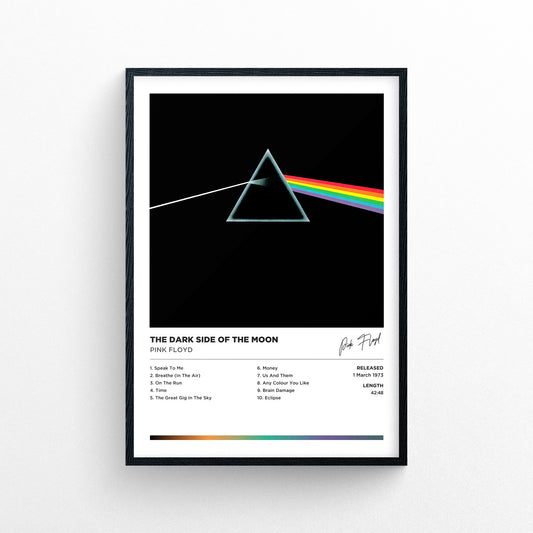 Pink Floyd - Dark Side of the Moon Framed Poster Print | Polaroid Style | Album Cover Artwork