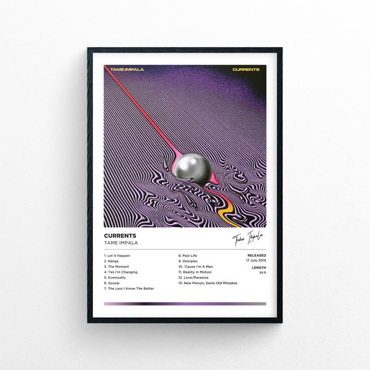 Tame Impala - Currents Framed Poster Print | Polaroid Style | Album Cover Artwork