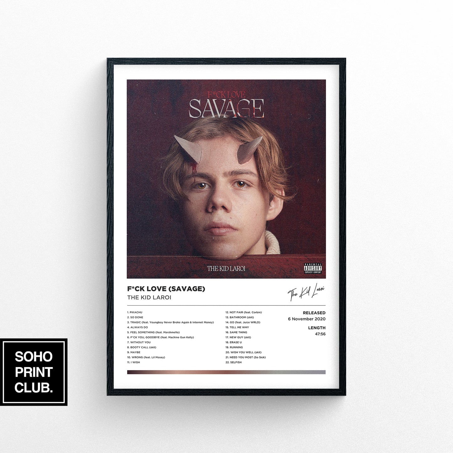 The Kid LAROI - F*ck Love Savagae Framed Poster Print | Polaroid Style | Album Cover Artwork