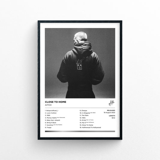 Aitch - Close To Home Framed Poster Print | Polaroid Style | Album Cover Artwork