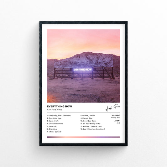 Arcade Fire - Everything Now Framed Poster Print | Polaroid Style | Album Cover Artwork