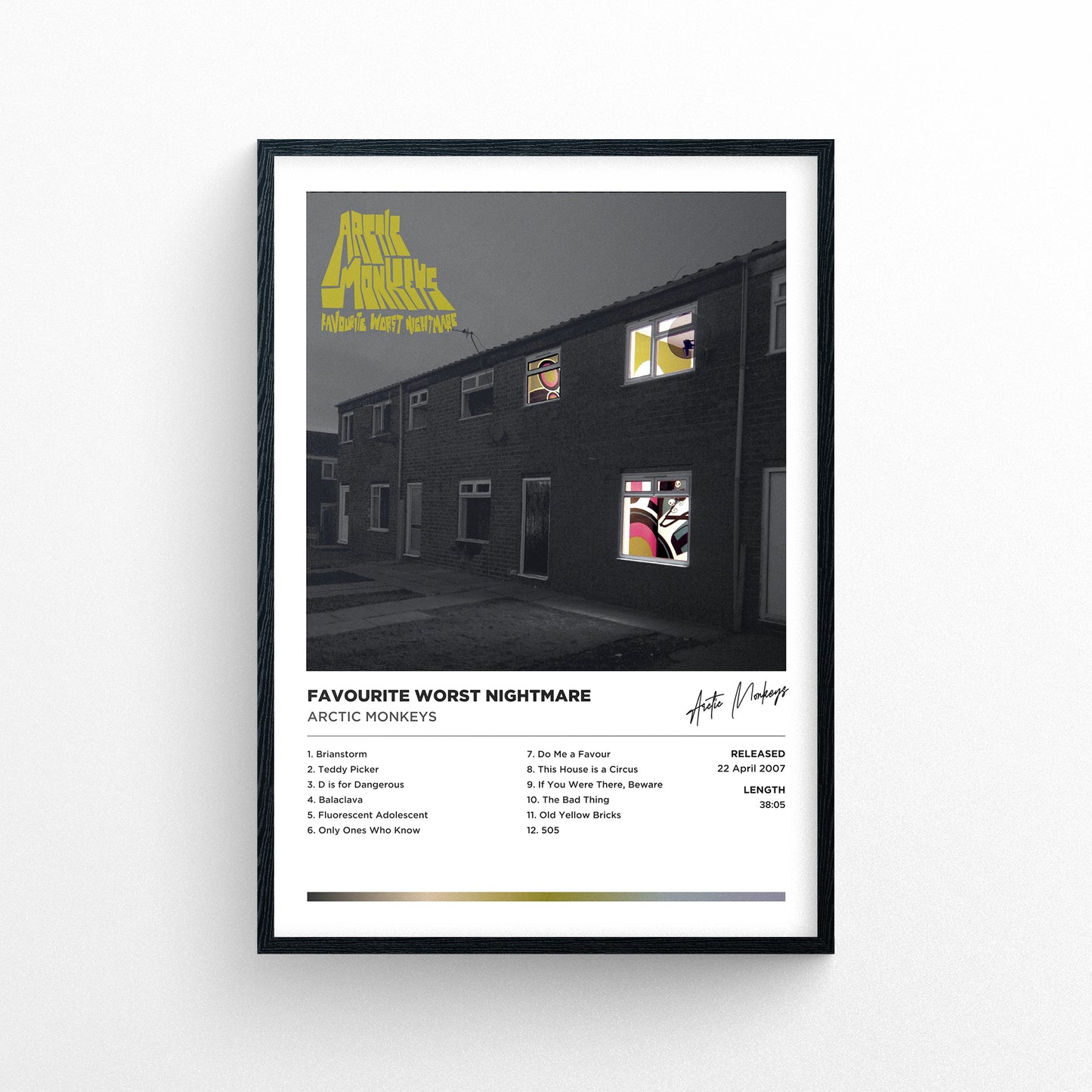 Arctic Monkeys - Favourite Worst Nightmare Framed Poster Print | Polaroid Style | Album Cover Artwork