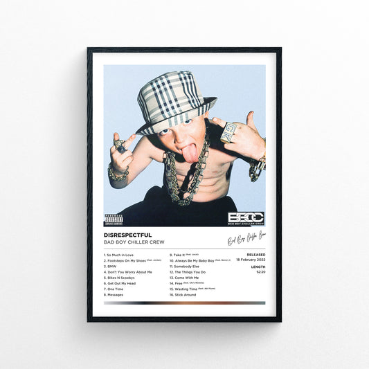 Bad Boy Chiller Crew - Disrespectful Framed Poster Print | Polaroid Style | Album Cover Artwork