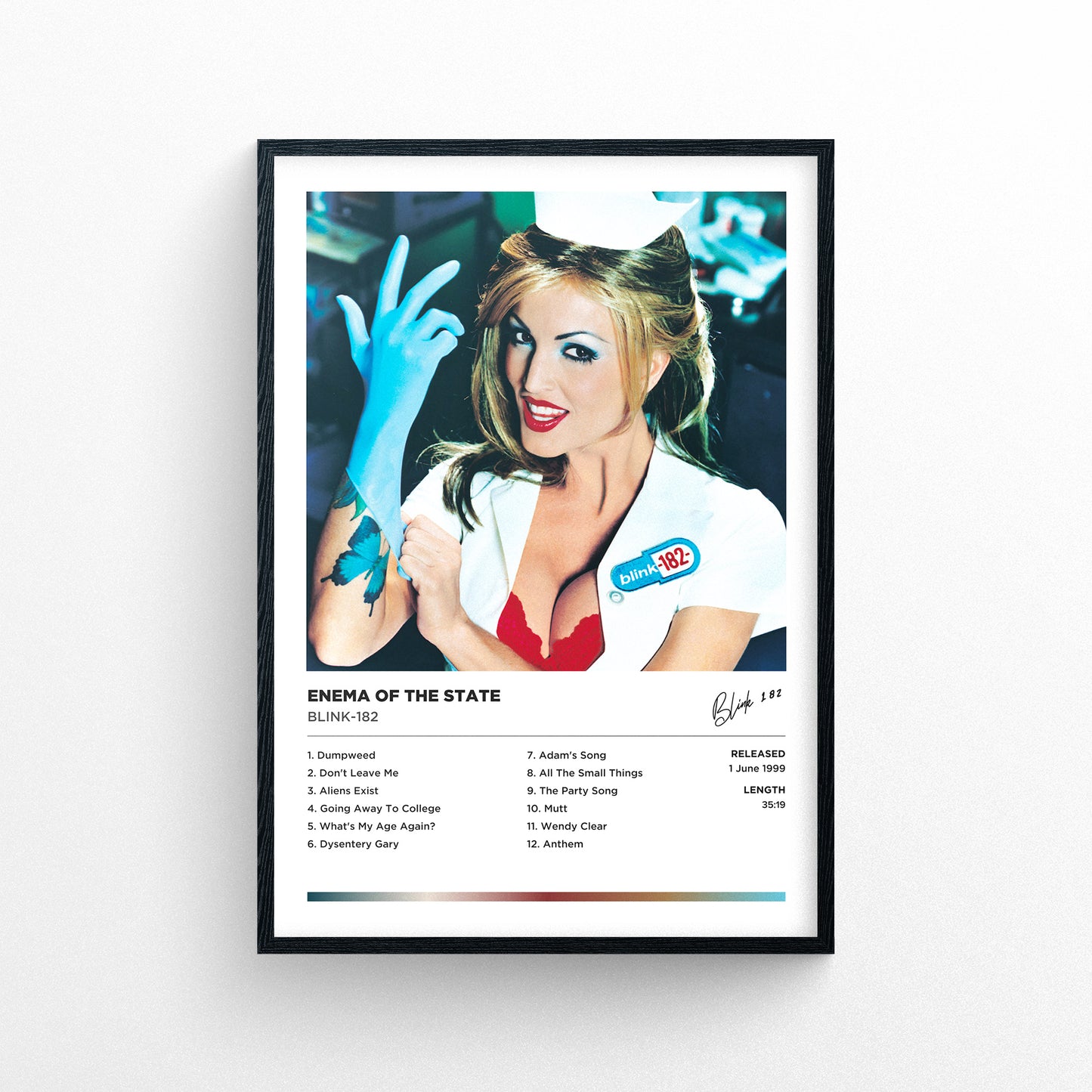 Blink-182 - Enema Of The State Framed Poster Print | Polaroid Style | Album Cover Artwork