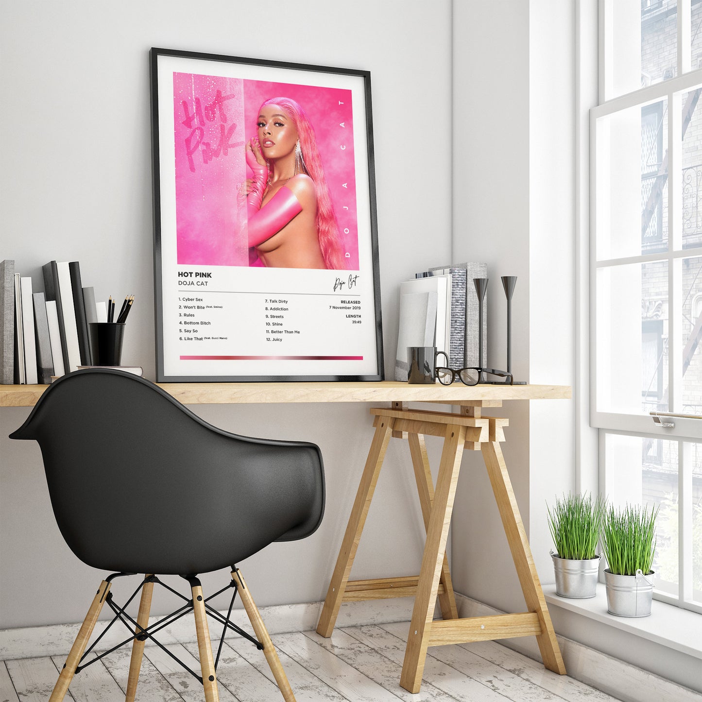 Doja Cat - Hot Pink Framed Poster Print | Polaroid Style | Album Cover Artwork