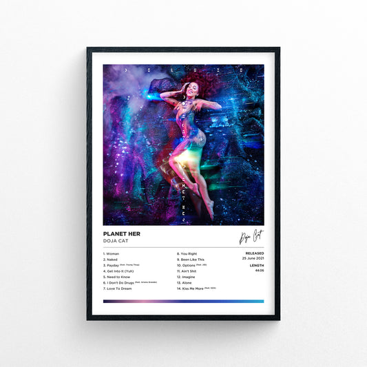 Doja Cat - Planet Her Framed Poster Print | Polaroid Style | Album Cover Artwork