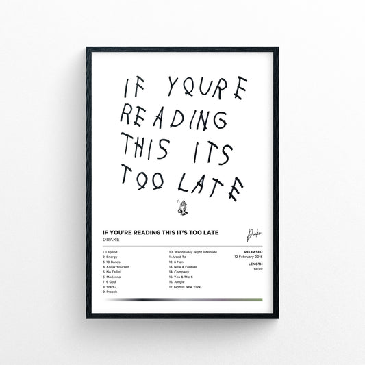 Drake - If You're Reading This It's Too Late Framed Poster Print | Polaroid Style | Album Cover Artwork