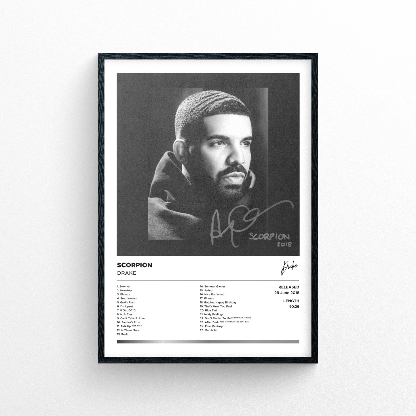 Drake - Scorpion Framed Poster Print | Polaroid Style | Album Cover Artwork