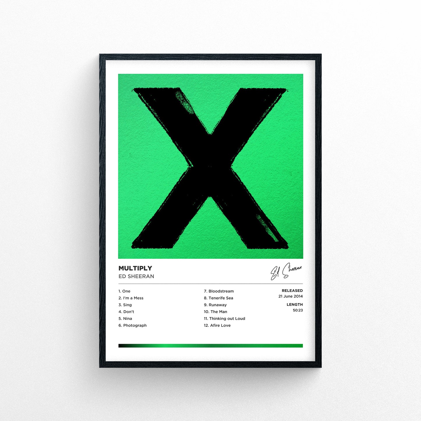 Ed Sheeran - Multiply Framed Poster Print | Polaroid Style | Album Cover Artwork