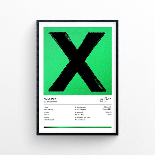 Ed Sheeran - Multiply Framed Poster Print | Polaroid Style | Album Cover Artwork