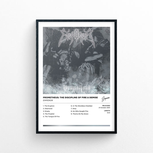 Emperor - Prometheus The Discipline Of Fire & Demise Framed Poster Print | Polaroid Style | Album Cover Artwork