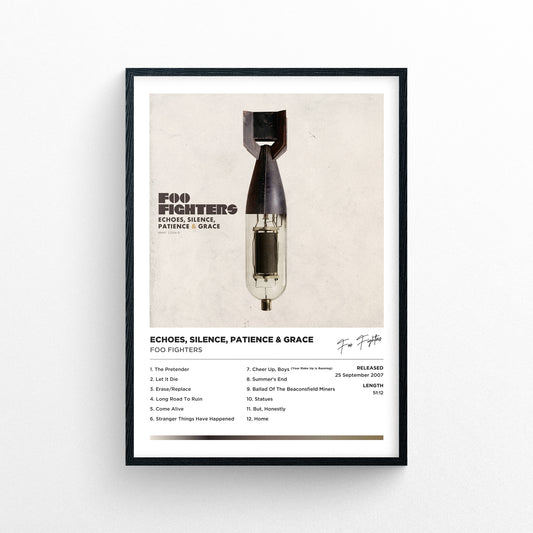 Foo Fighters - Echoes Silence Patience & Grace Framed Poster Print | Polaroid Style | Album Cover Artwork