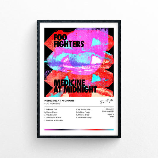 Foo Fighters - Medicine At Midnight Framed Poster Print | Polaroid Style | Album Cover Artwork