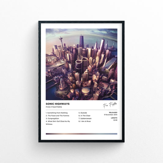 Foo Fighters - Sonic Highways Framed Poster Print | Polaroid Style | Album Cover Artwork