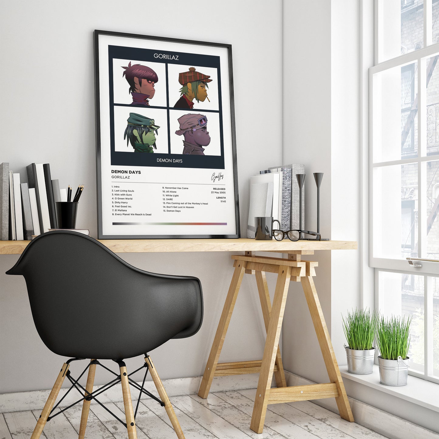 Gorillaz - Demon Days Framed Poster Print | Polaroid Style | Album Cover Artwork