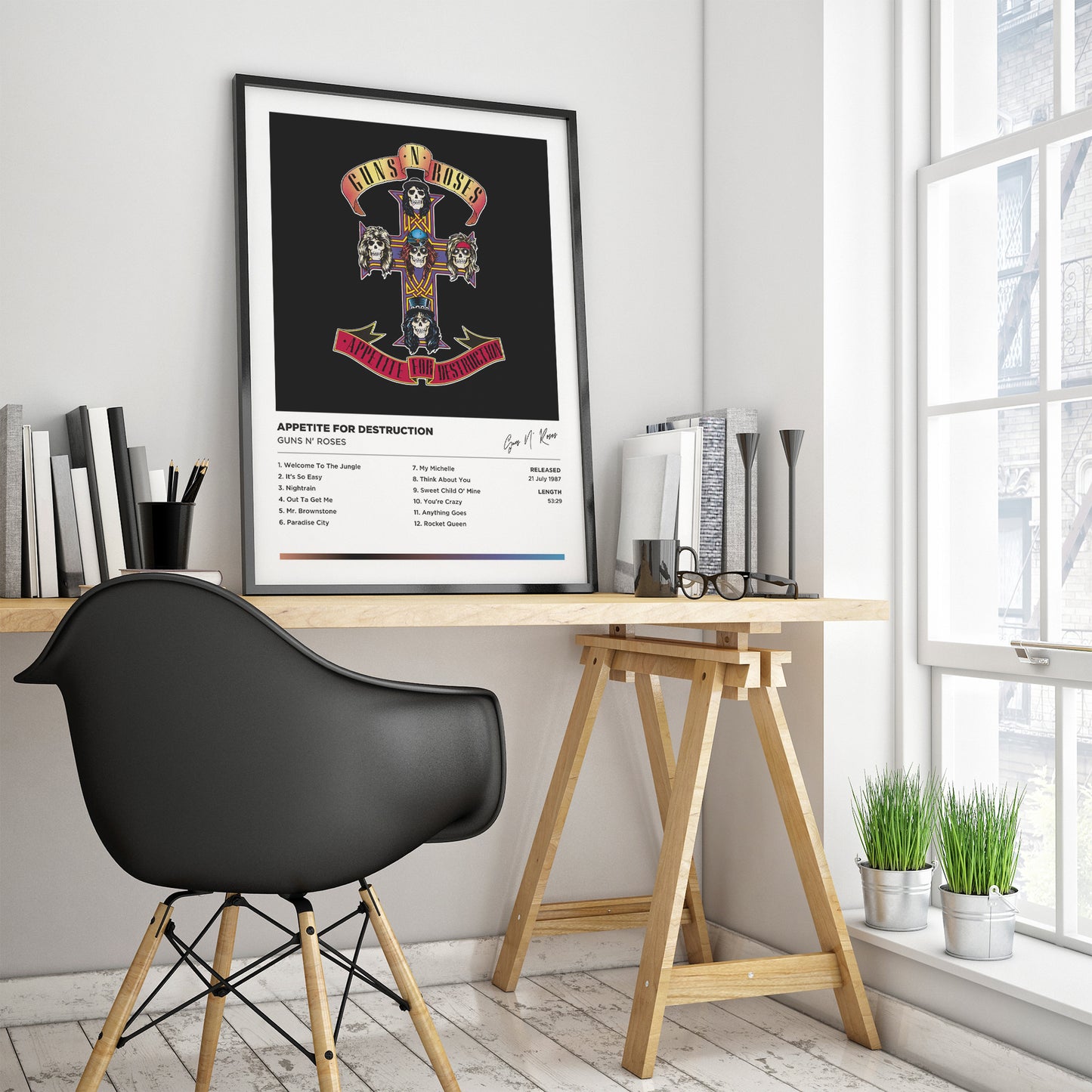 Guns N' Roses - Appetite For Destruction Framed Poster Print | Polaroid Style | Album Cover Artwork