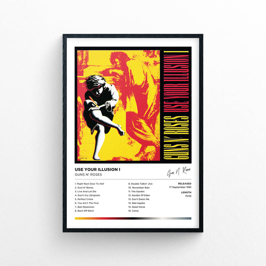 Guns N' Roses - Use Your Illusion I Framed Poster Print | Polaroid Style | Album Cover Artwork