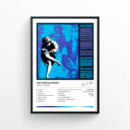 Guns N' Roses - Use Your Illusion II Framed Poster Print | Polaroid Style | Album Cover Artwork