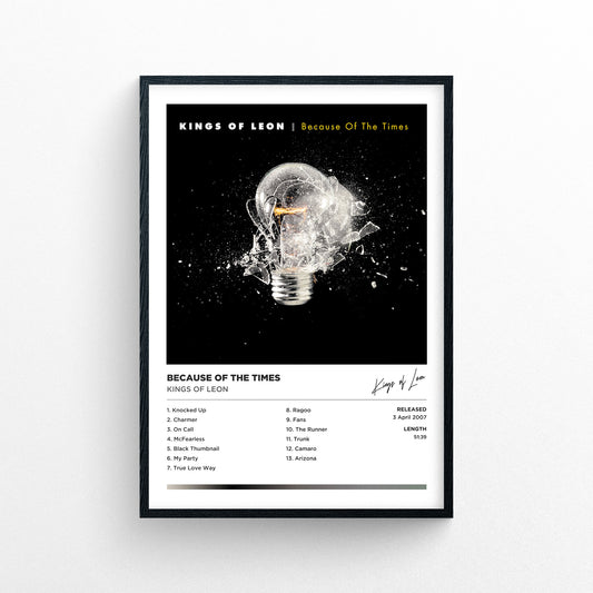 Kings of Leon - Because Of The Times Framed Poster Print | Polaroid Style | Album Cover Artwork