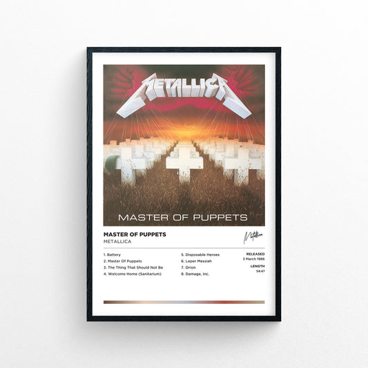 Metallica - Master Of Puppets Framed Poster Print | Polaroid Style | Album Cover Artwork