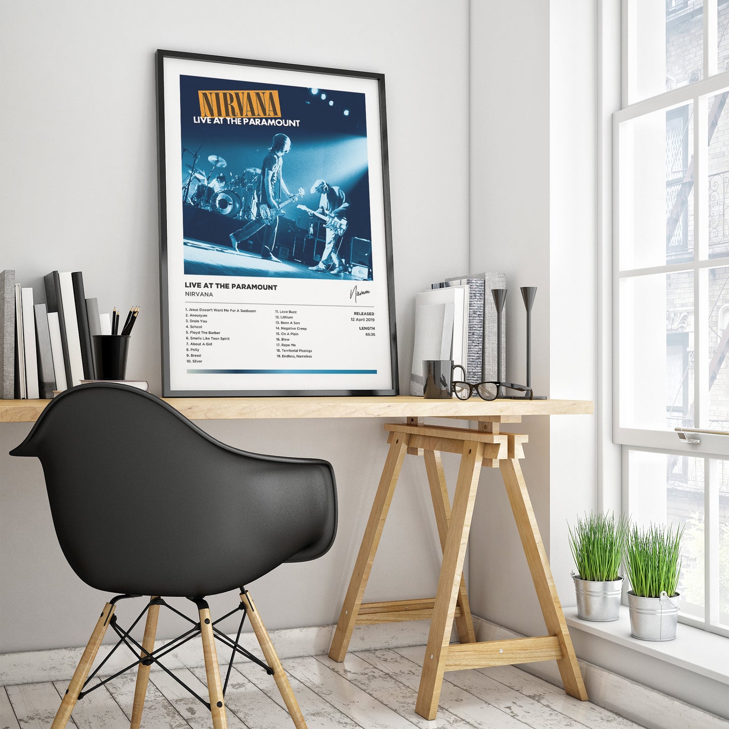 Nirvana - Live At The Paramount Framed Poster Print | Polaroid Style | Album Cover Artwork