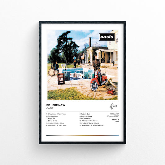 Oasis - Be Here Now Framed Poster Print | Polaroid Style | Album Cover Artwork