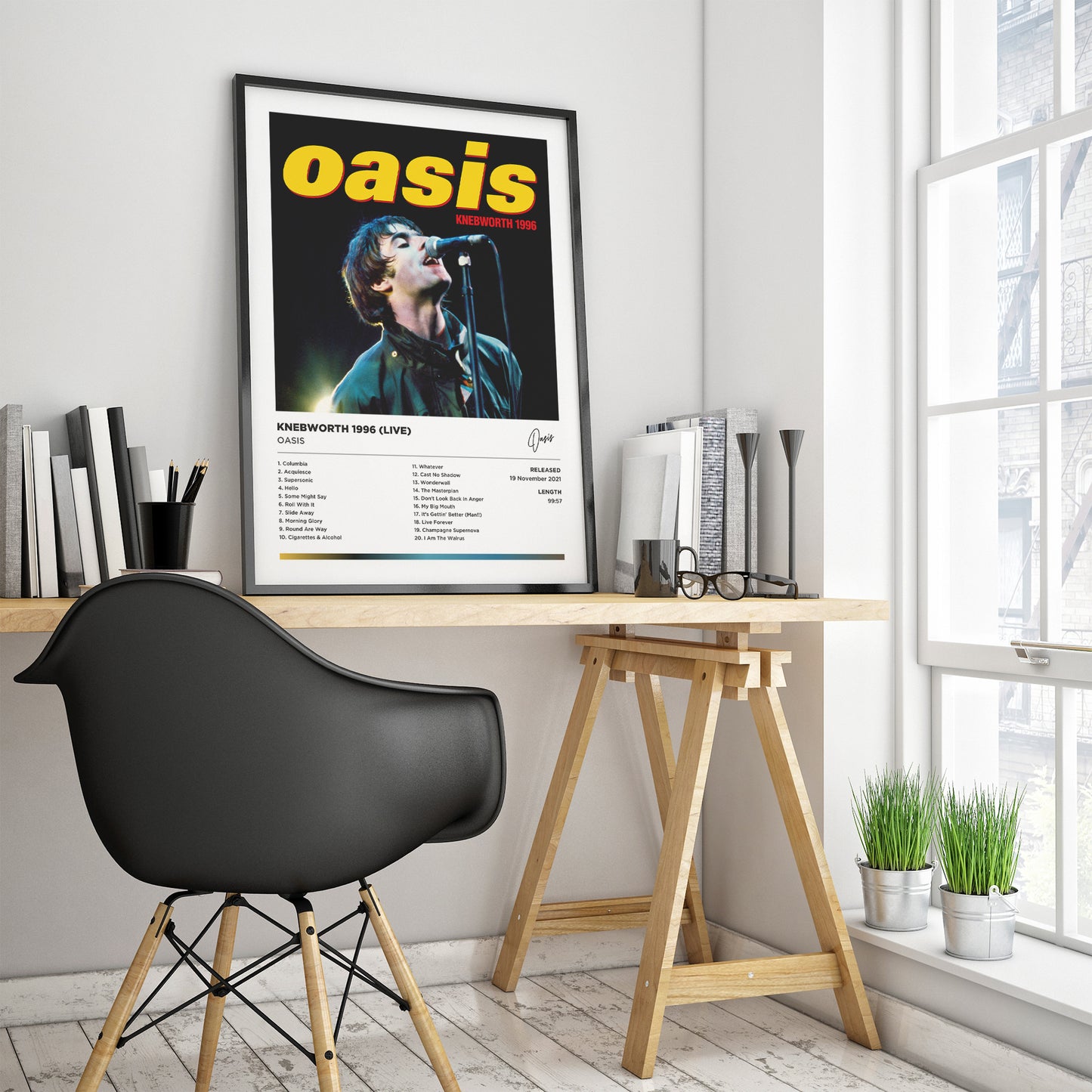 Oasis - Knebworth Framed Poster Print | Polaroid Style | Album Cover Artwork