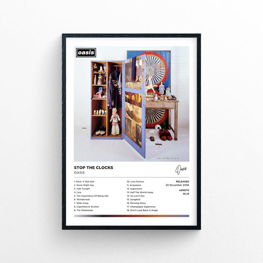 Oasis - Stop The Clocks Framed Poster Print | Polaroid Style | Album Cover Artwork