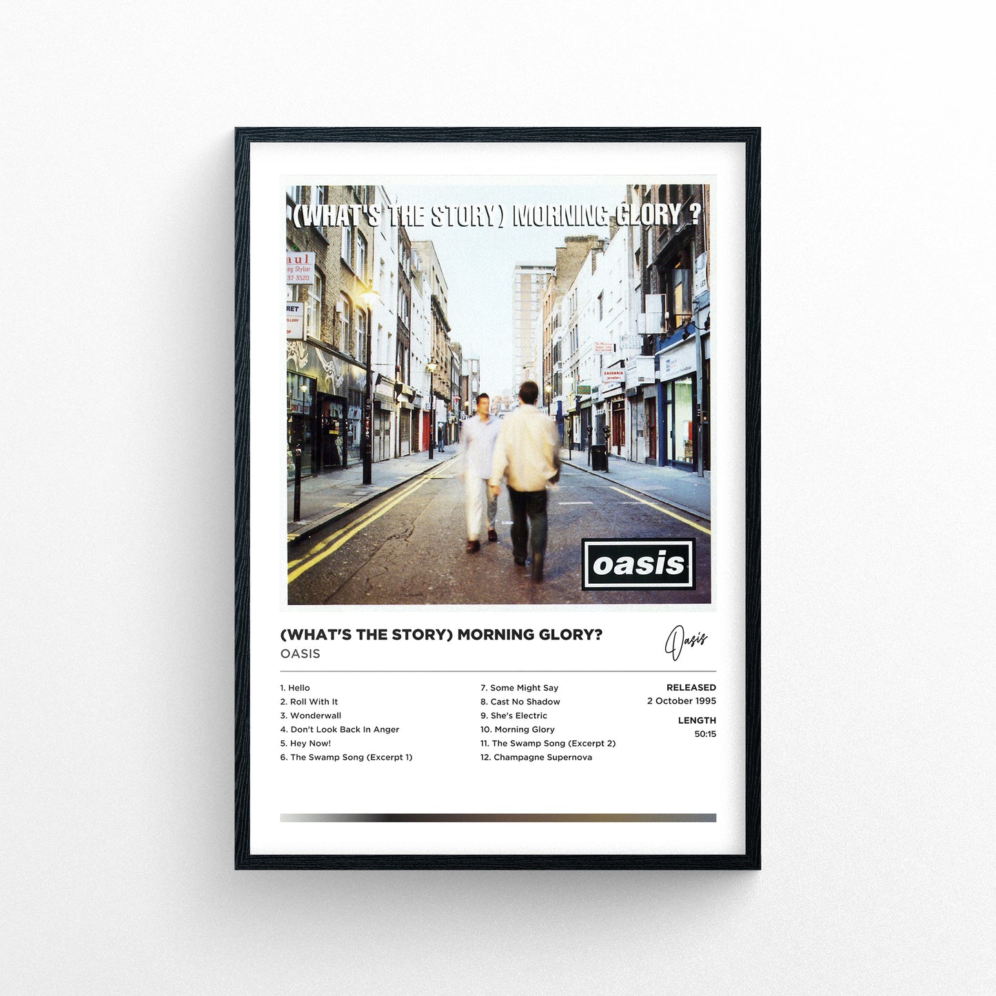 Oasis - What's The Story Morning Glory Framed Poster Print | Polaroid Style | Album Cover Artwork