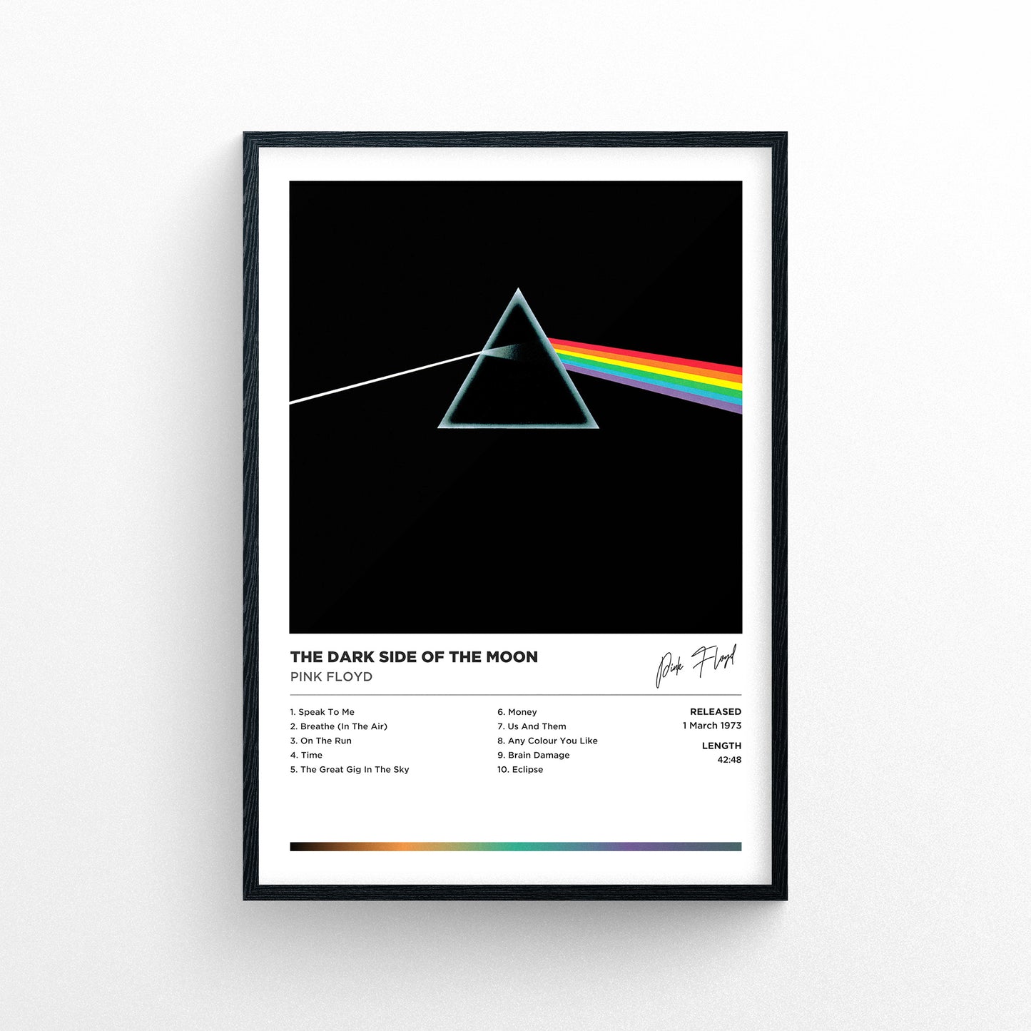 Pink Floyd - Dark Side of the Moon Framed Poster Print | Polaroid Style | Album Cover Artwork