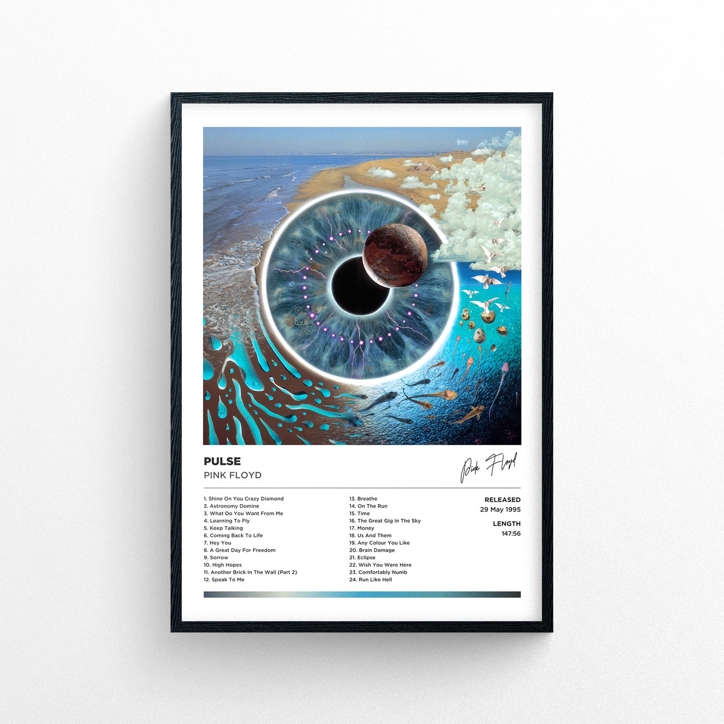 Pink Floyd - Pulse Framed Poster Print | Polaroid Style | Album Cover Artwork