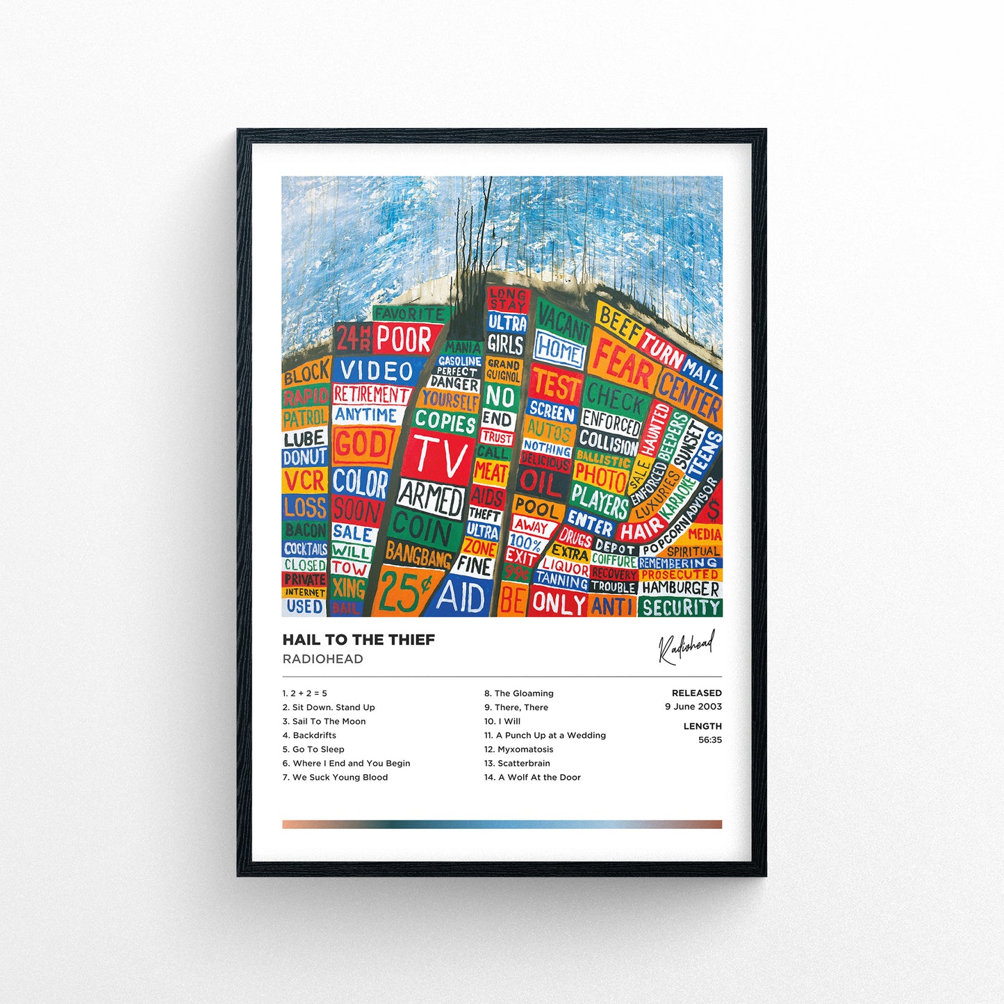 Radiohead - Hail To the Thief Framed Poster Print | Polaroid Style | Album Cover Artwork