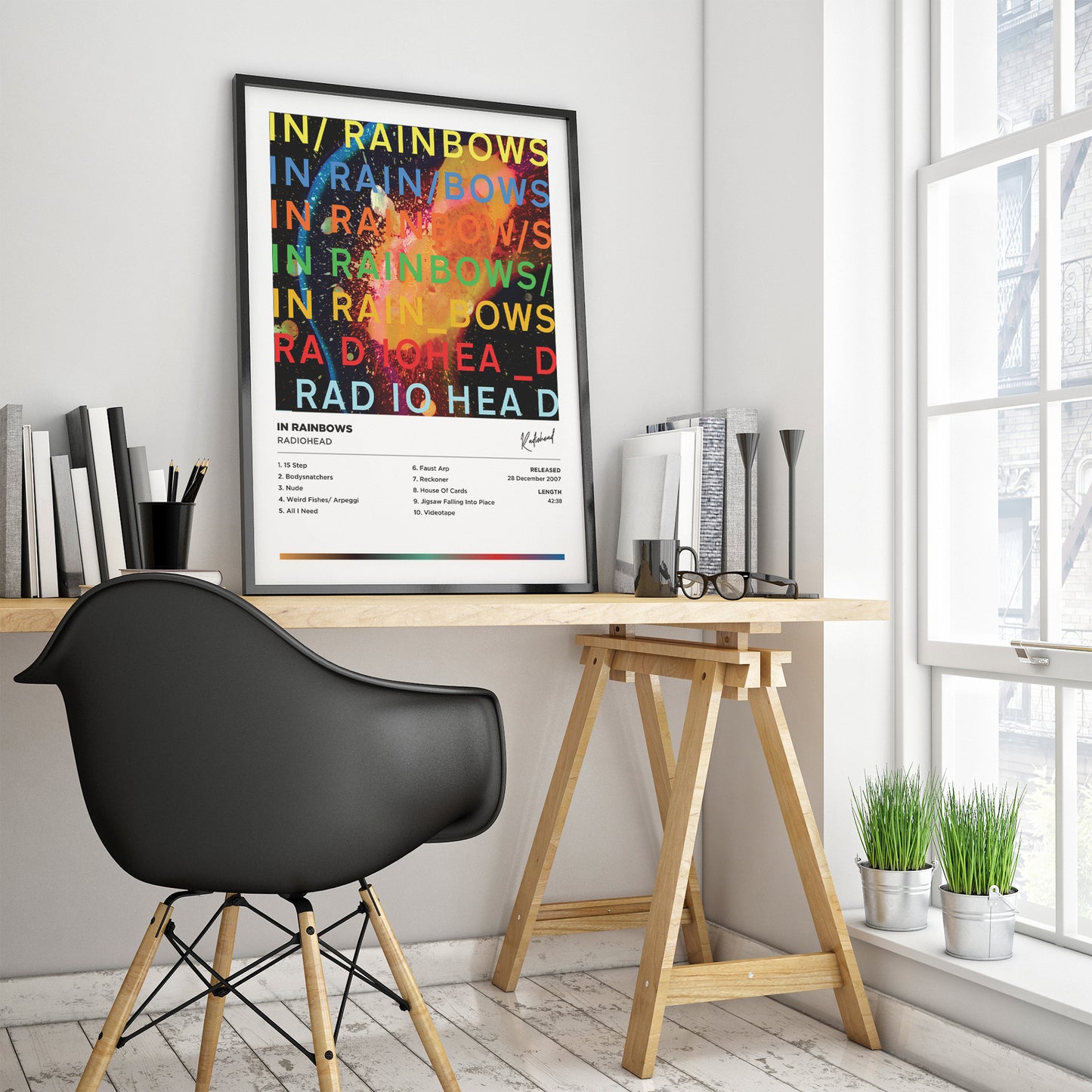 Radiohead - In Rainbows Framed Poster Print | Polaroid Style | Album Cover Artwork