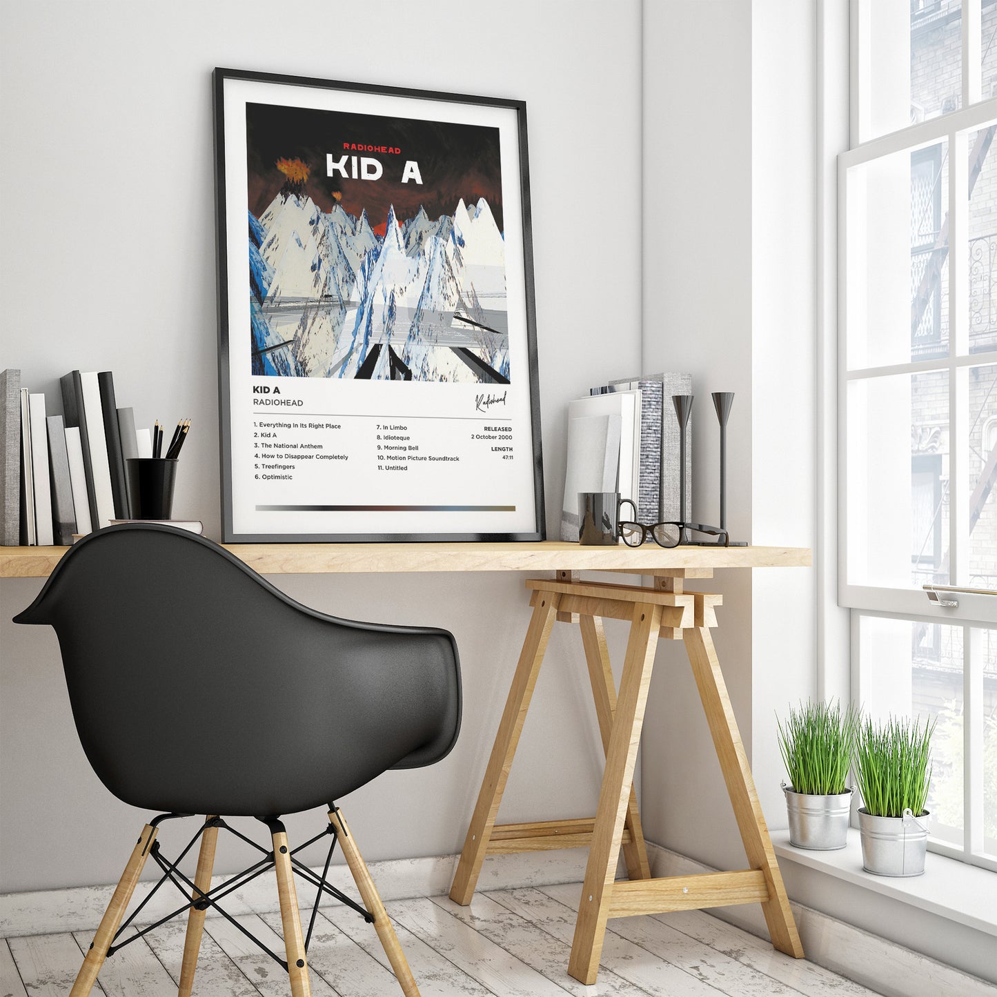 Radiohead - Kid A Framed Poster Print | Polaroid Style | Album Cover Artwork