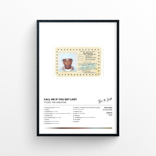 Tyler The Creator - Call Me If You Get Lost Framed Poster Print | Polaroid Style | Album Cover Artwork