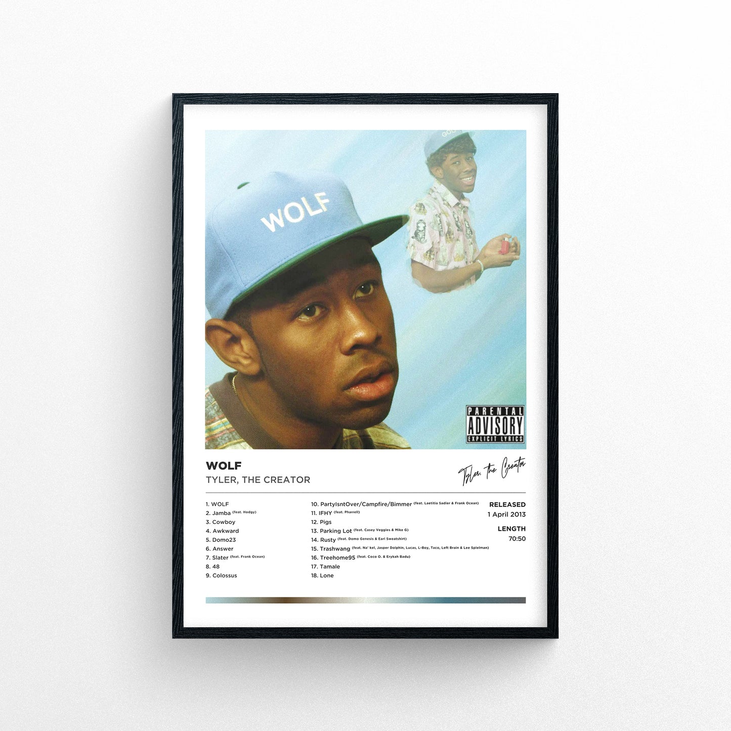 Tyler The Creator - Wolf Alternative Cover Framed Poster Print | Polaroid Style | Album Cover Artwork