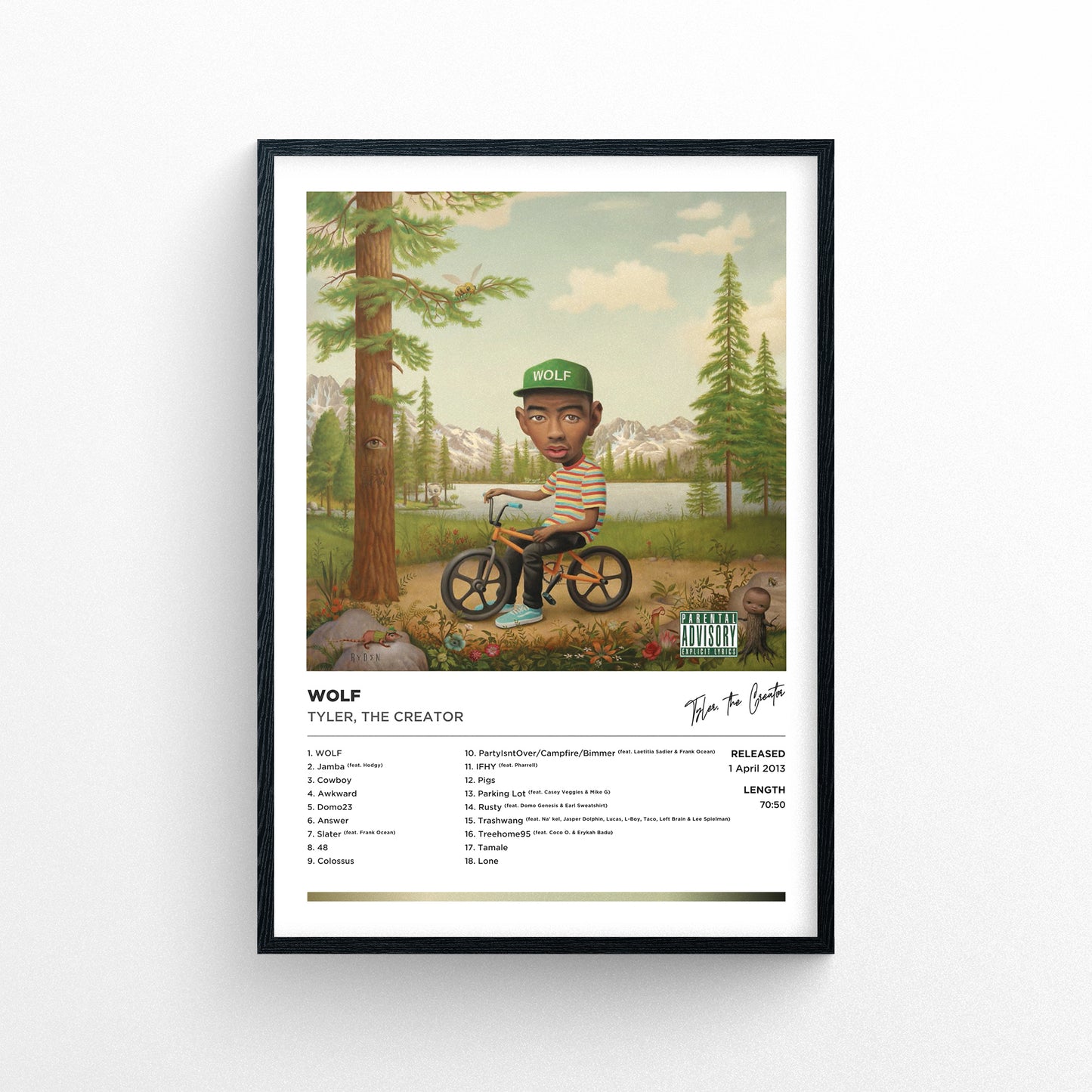 Tyler The Creator - Wolf Framed Poster Print | Polaroid Style | Album Cover Artwork