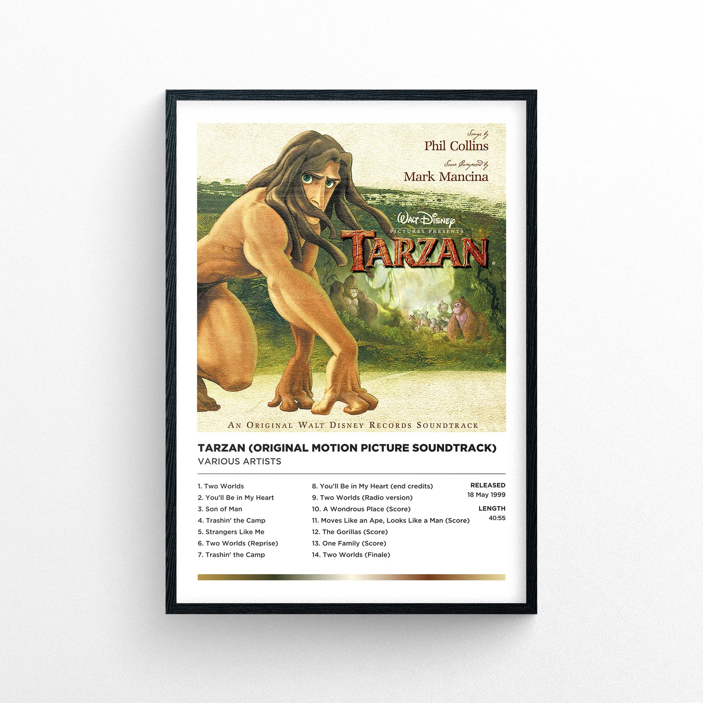 Various Artists - Tarzan OST Framed Poster Print | Polaroid Style | Album Cover Artwork